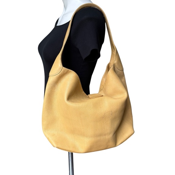 Dooney & Bourke Belvedere Logo Lock Hobo Bag Yellow Pebbled Leather - Picture 5 of 16